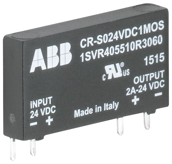 ABB CR-S024VDC1TRA Pluggable optocoupler Input= 24 V DC, Output= 100 mA/48 V DC 1SVR405510R3050
