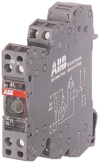 ABB RB101R-24VUC Interface relay R600 1n/o,A1-A2=24VAC/DC,5-250VAC/60mA-6A,with integrated output contact protection 1SNA645019R0400
