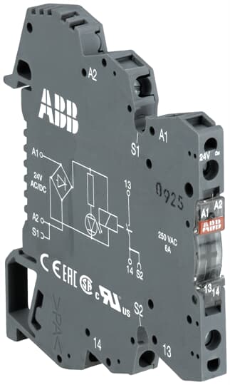 ABB OBROC2000-5-12VDC Optocoupler R600 A1-A2=5-12VDC,4.5-58VDC/ 1 mA-2 A,MOSFET 1SNA645550R1100