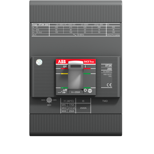 ABB Leistungsschalter XT3S 250 TMD 125-1250 3p F F 1SDA068221R1