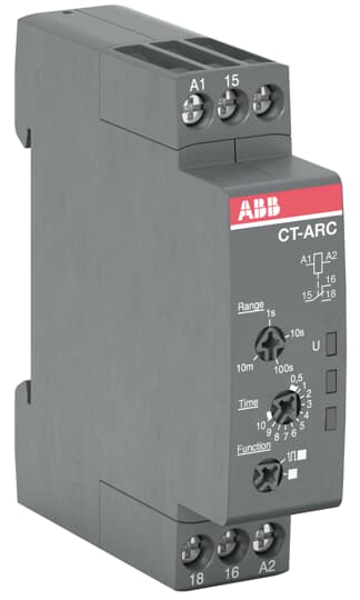 ABB CT-ARC.12 Time relay, Dual function 1c/o, 24-48VDC/24-240VAC, w/o aux.supply 1SVR508120R0000