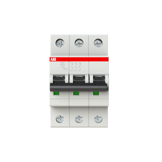 ABB S203-D16 Miniature Circuit Breaker - 3P - D - 16 A 2CDS253001R0161
