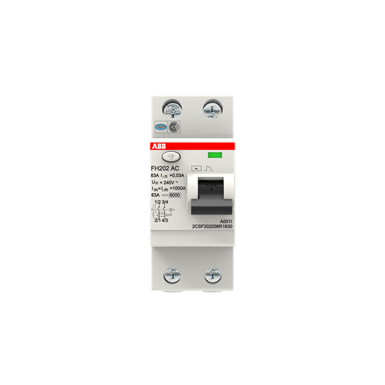 ABB FH202 AC-63/0.03 Residual Current Circuit Breaker 2CSF202006R1630