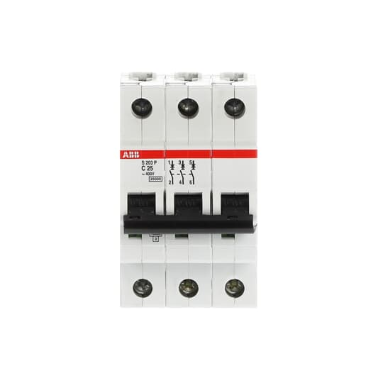 ABB S203P-C25 Miniature Circuit Breaker - 3P - C - 25 A 2CDS283001R0254