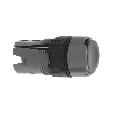 SCHNEIDER Head for non illuminated push button, Harmony XB6, black flush, 16mm, integral LED, spring return, unmarked