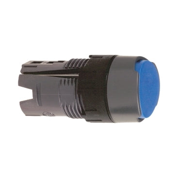 SCHNEIDER Head for non illuminated push button, Harmony XB6, blue flush pushbutton 16mm spring return unmarked