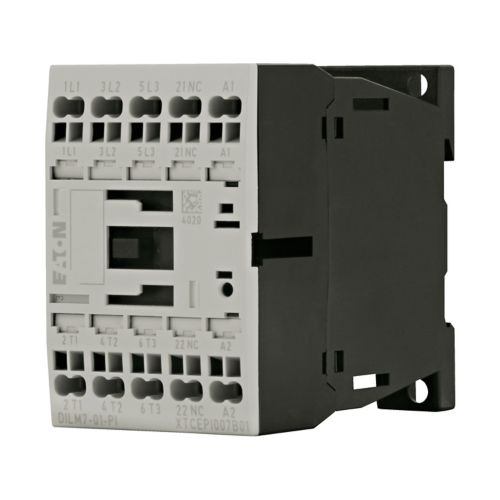EATON  CONTACTOR, 3 POLE, 380 V 400 V 3 KW, 1 NC, 24 V DC, DC OPERATION, PUSH IN TERMINALS