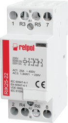 RELPOL S.A Installation contactors, RIK25-31-24, control coil voltage 230 V AC/DC,  four-pole, mounting on 35 mm rail