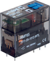 RELPOL S.A Miniature relays RMP85-2011-25-1024-WTL, 1 CO. Contact material: AgNi. Voltage coil 24 V DC . Rated load AC1  16 A / 250 V AC. Mounting: for plug-in sockets. Cover protection category IP 40.