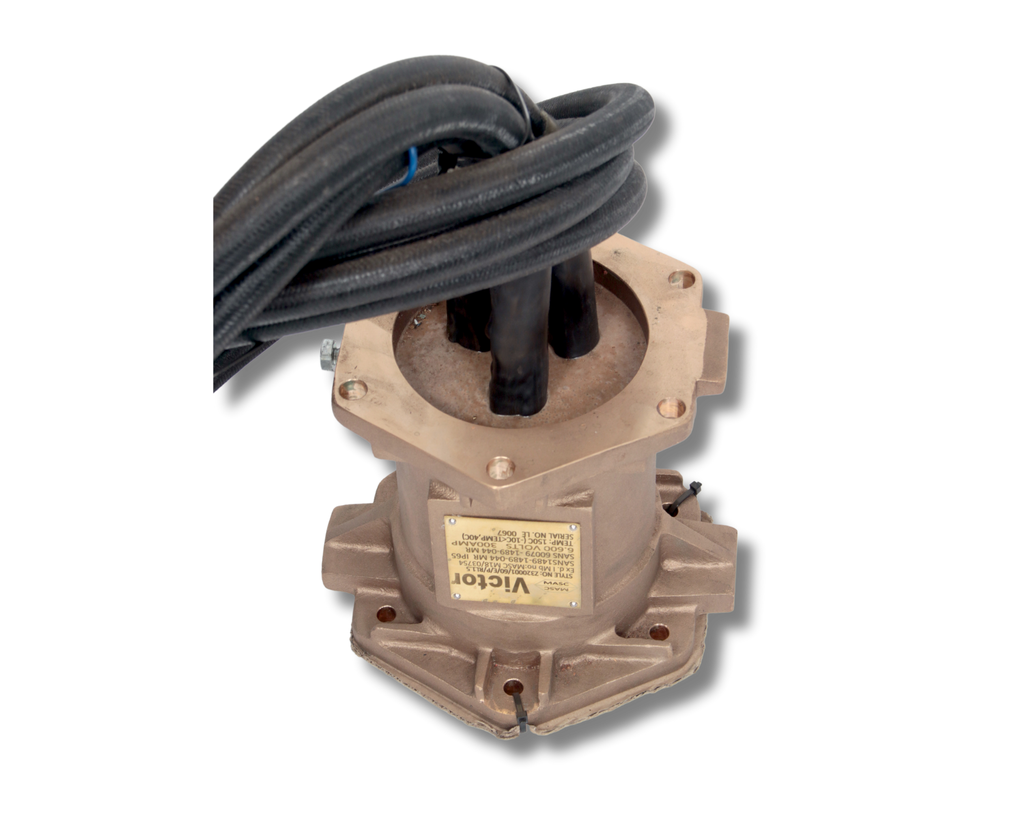 Victor Connector VICTOR PLUGS AND SOCKETS 6.6kV 400A Adaptor c/w Resin & 1.5m Tails 95m ...