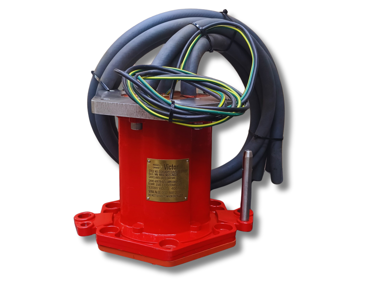 VICTOR PLUGS AND SOCKETS 12kV Stainless Steel Adaptor c/w Resin & 2m Tails 50mm2