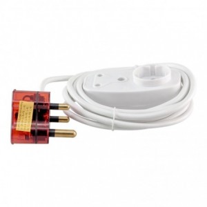EASYHOLD HIGH SURGE - 3M X 10A EXT CORD WITH SHUKO 3 PIN SIDE-BY-SIDE  DOUBLE COUPLER