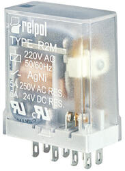 RELPOL S.A Industrial relays R2N-2012-23-1024-WTLD, 2 CO. Contact material: AgNi. Voltage coil 24 V DC. Rated load AC1  12 A / 250 V AC. Mounting: for plug-in sockets. Cover protection category IP 40.