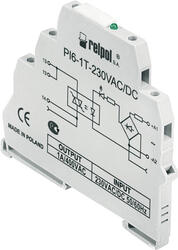 RELPOL S.A Interface relays PI6-1T-230VAC/DC, 1 NO, with triac output. Voltage coil 230 V AC/DC. Rated load AC1  1,2 A / 400 V AC. Mounting: mounting on 35 mm rail. Cover protection category IP 20.