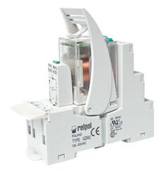 RELPOL S.A Interface relays PIR3-110DC-00LD, 3 CO. Contact material: AgNi. Voltage coil 110 V DC. Rated load AC1  10 A / 250 V AC. Mounting: mounting on 35 mm rail. Cover protection category IP 20.