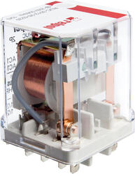 RELPOL S.A Industrial relays RUC-3012-26-1024-L, 2 CO. Contact material: AgSnO2. Voltage coil 24 V DC. Rated load AC1  16 A / 250 V AC. Mounting: for plug-in sockets and for flat insert connectors - faston 187 . Cover protection category .