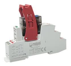 RELPOL S.A Push-in interface relay set: relay RMP85 (contacts 1 CO, AgNi, rated load 16 A*, coil voltage 230 V AC 50/60 Hz), socket GZP80 (grey, Push-in), module M93G (version LV)