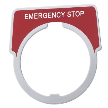 SCHNEIDER 30MM LEGEND PLATE - EMERG STOP RED