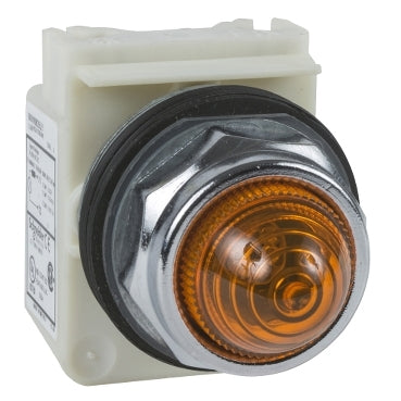 SCHNEIDER round pilot light Ø 30 - amber - incandescent BA 9s - 220/240 V AC - IP66
