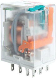 RELPOL S.A Industrial relays R3N-2013-23-1024-WT, 3 CO. Contact material: AgNi. Voltage coil 24 V DC. Rated load AC1  10 A / 250 V AC. Mounting: for plug-in sockets. Cover protection category IP 40.