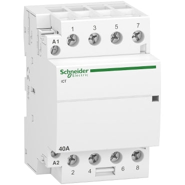 SCHNEIDER contactor iCT. 4 poles. 4 NO. 40 A. 220-240 VAC