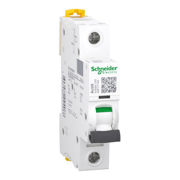 SCHNEIDER Miniature circuit-breaker. Acti9 iC60N. 1P. 40 A. C curve. 6000 A (IEC 60898-1). 10 kA (IEC 60947-2)