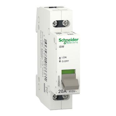 SCHNEIDER switch Acti9 iSW - 2 poles - 20 A - 415V
