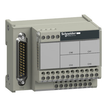 SCHNEIDER connection sub-base ABE7 - for distribution of 4 analog channels protected