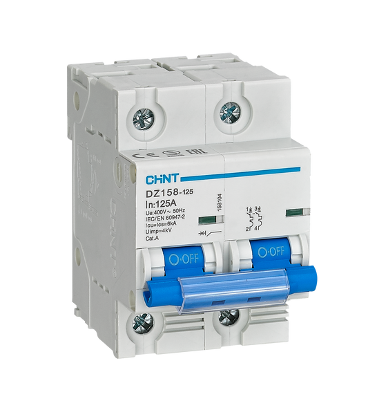 Chint 10kA 2P 125A Circuit Breaker C-Curve AC/DC