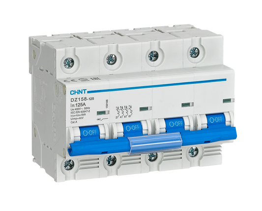 Chint 6kA 4P 125A Circuit Breaker C-Curve AC/DC
