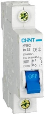 Chint 3kA 1P 32A Circuit Breaker C-Curve EBC-1P-32A-3KA