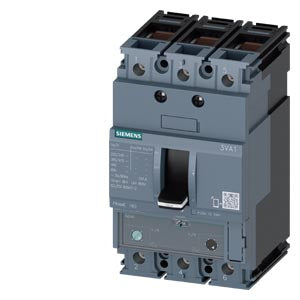 SIEMENS circuit breaker 3VA2 IEC Frame 160 breaking capacity class L Icu=150 kA @ 415 V 3-pole, line protection ETU350, LSI, In=25 A overload protection Ir=10 A...25 A short-circuit protection Isd=1.5...10 x Ir, Ii=12 x In terminal connection