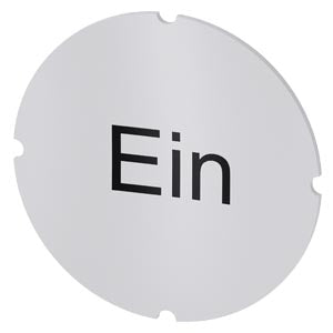 SIEMENS Inscription plate for illuminated pushbutton, round, milky with black font, with inscription: Ein