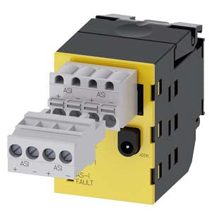 SIEMENS AS-Interface module, 2 safe inputs, black, 4-pole connector with screw terminal and 4-pole connector with spring-type terminal, for front plate mounting