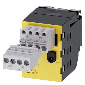 SIEMENS AS-Interface module, 2 safe inputs, 1 LED, red, 4-pole connector with screw terminal and 4-pole connector with spring-type terminal, for front plate mounting