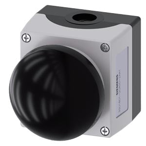 SIEMENS Enclosure for command devices, 22 mm, round, Enclosure material plastic, enclosure top part gray, 1 control point plastic, Control point in center, A=palm pushbutton black, momentary contact type, 1 NO, screw terminal, Floor mounting