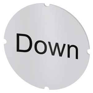 SIEMENS Inscription plate for illuminated pushbutton, round, milky with black font, with inscription: Down