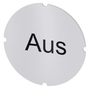 SIEMENS Inscription plate for illuminated pushbutton, round, milky with black font, with inscription: Aus