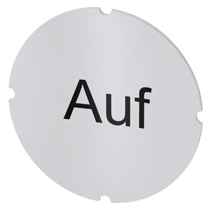 SIEMENS Inscription plate for illuminated pushbutton, round, milky with black font, with inscription: Auf