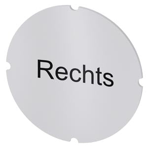 SIEMENS Inscription plate for illuminated pushbutton, round, milky with black font, with inscription: Rechts