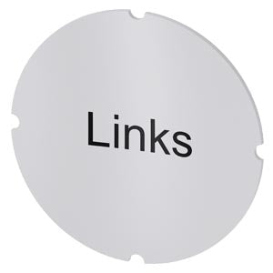 SIEMENS Inscription plate for illuminated pushbutton, round, milky with black font, with inscription: Links