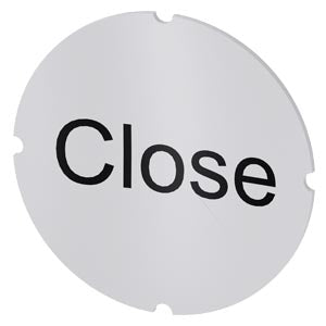 SIEMENS Inscription plate for illuminated pushbutton, round, milky with black font, with inscription: Close