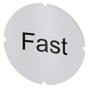 SIEMENS Inscription plate for illuminated pushbutton, round, milky with black font, with inscription: Fast