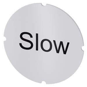SIEMENS Inscription plate for illuminated pushbutton, round, milky with black font, with inscription: Slow