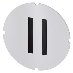 SIEMENS Inscription plate for illuminated pushbutton, round, milky with black font, with graphic symbol: II