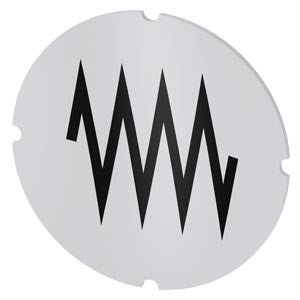 SIEMENS Inscription plate for illuminated pushbutton, round, milky with black font, with graphic symbol: feed