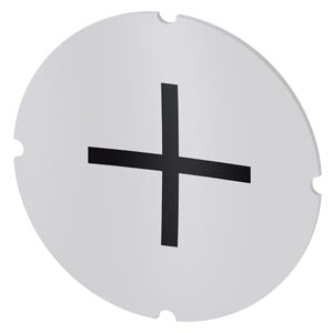SIEMENS Inscription plate for illuminated pushbutton, round, milky with black font, with graphic symbol: Increase, Plus