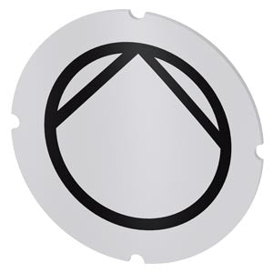 SIEMENS Inscription plate for illuminated pushbutton, round, milky with black font, with graphic symbol: pump