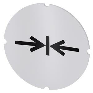 SIEMENS Inscription plate for illuminated pushbutton, round, milky with black font, with graphic symbol: clamp