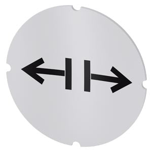 SIEMENS Inscription plate for illuminated pushbutton, round, milky with black font, with graphic symbol: release